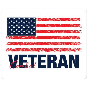 American Flag Combat Veteran Sticker